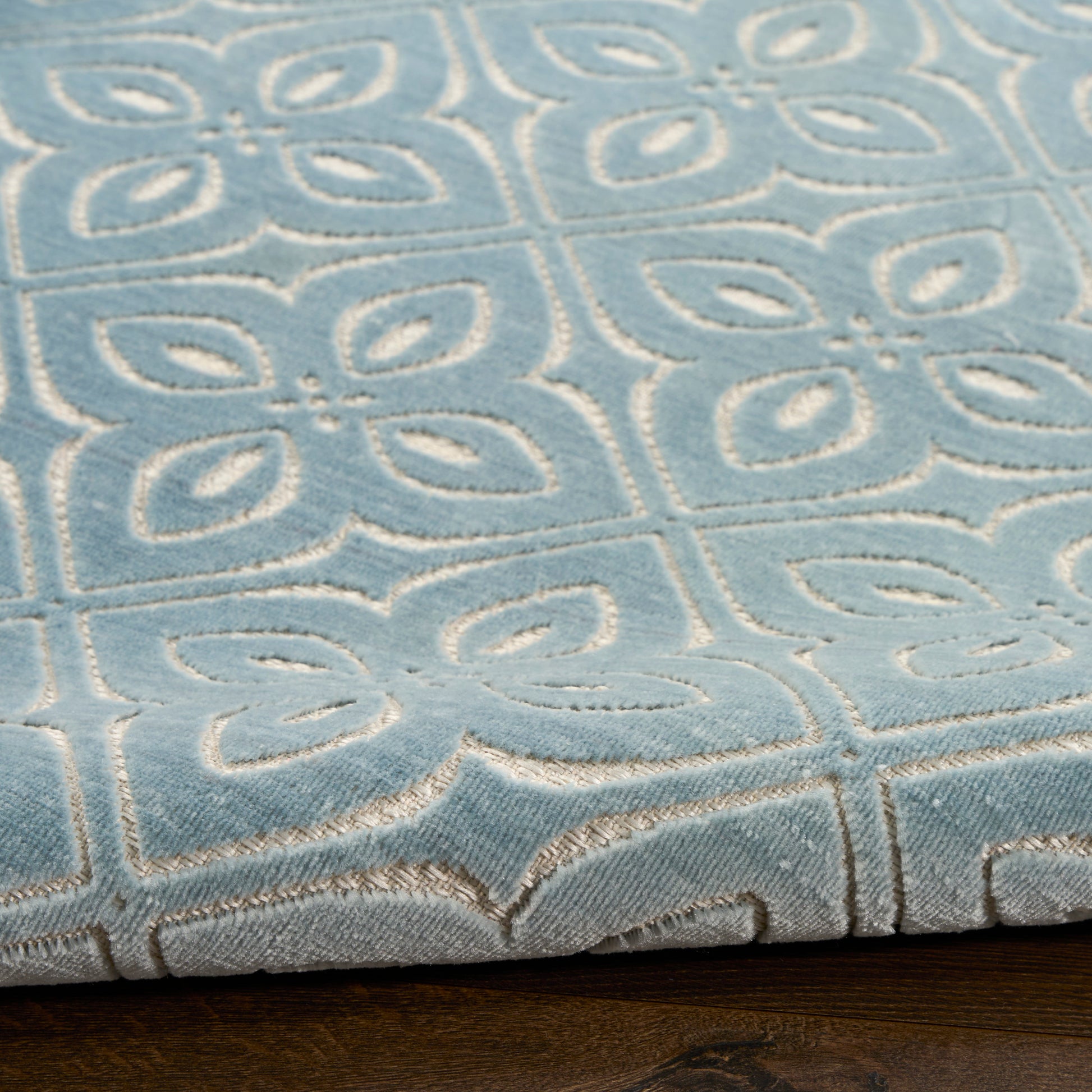 Nourison Home Washable Charm  Blue Ivory  Contemporary