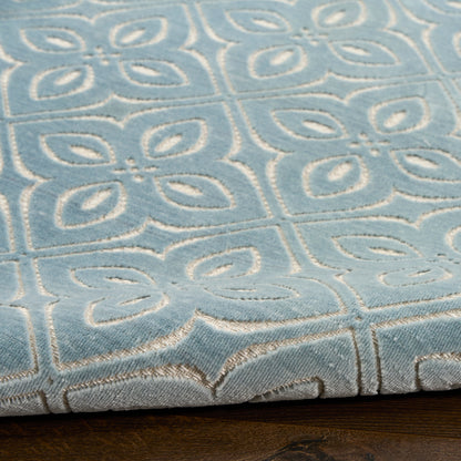 Nourison Home Washable Charm  Blue Ivory  Contemporary