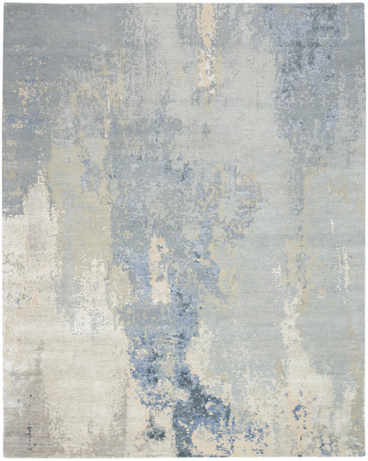 Nourison Home Silk Shadows SHA21 Blue Sky Contemporary Hand Knotted Rug