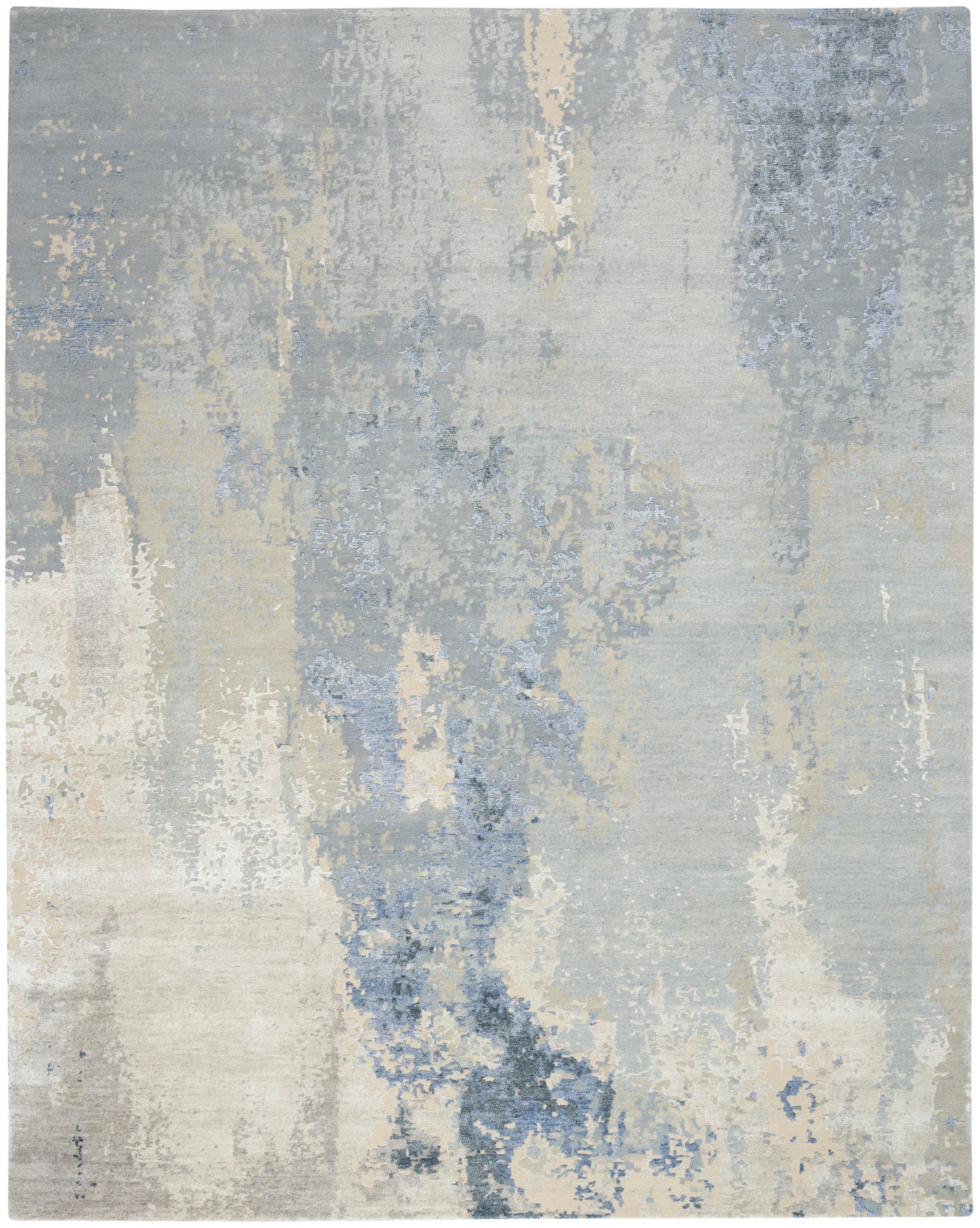 Nourison Home Silk Shadows SHA21 Blue Sky Contemporary Knotted Rug