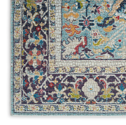 Nourison Home Ankara Global  Teal Multicolor  Traditional