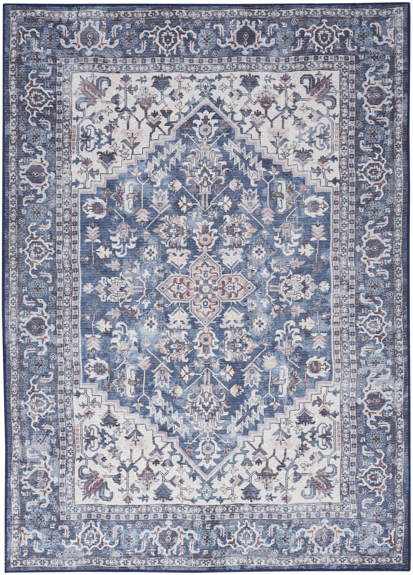 Nourison Home New Concept Washables SR104 Navy Ivory Traditional Machine Woven Rug