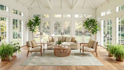 Nourison Home Botanical Washables  Green Multicolor  Contemporary