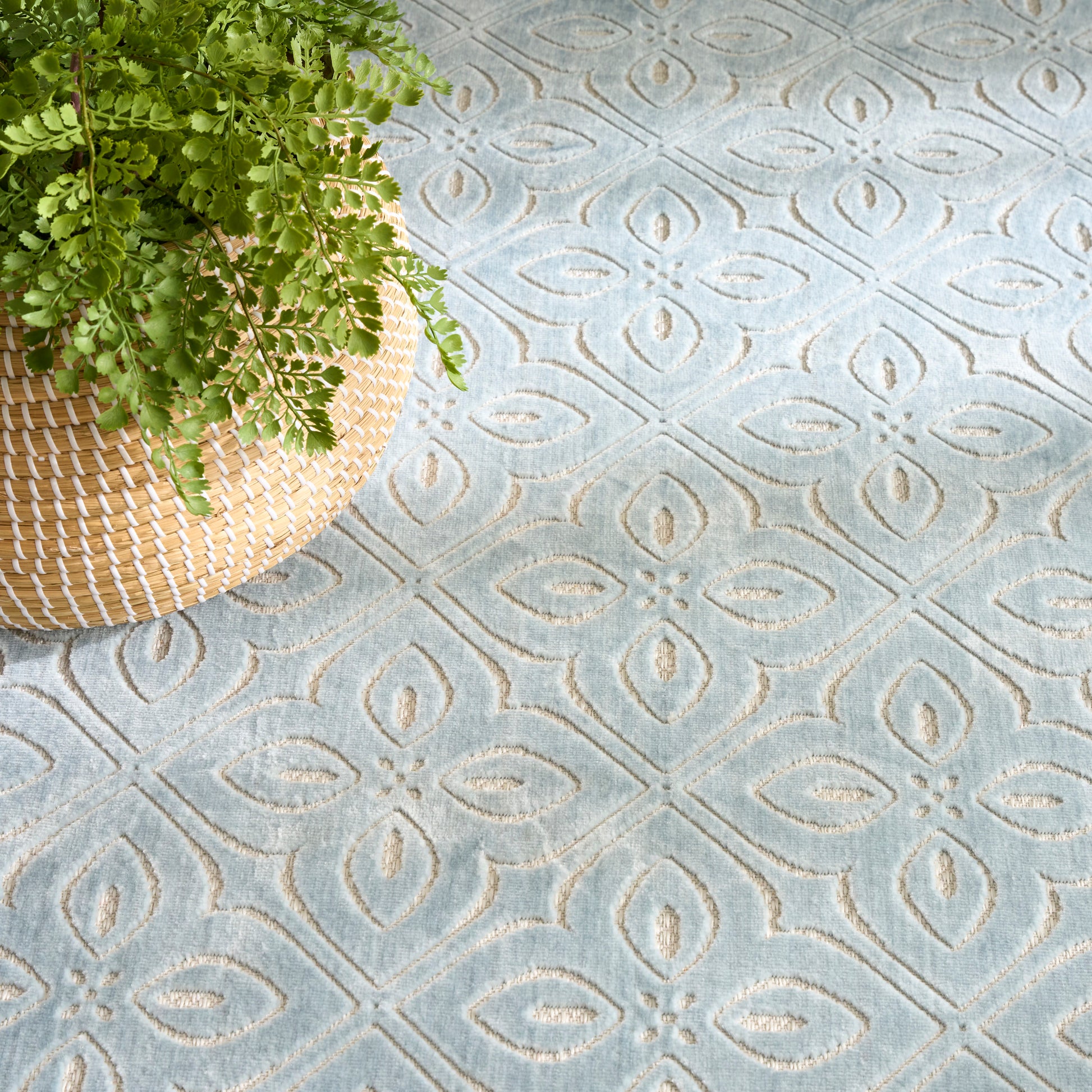 Nourison Home Washable Charm  Blue Ivory  Contemporary