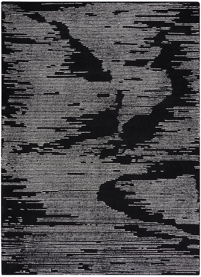 Michael Amini Ma30 Star SMR02 Black Ivory Contemporary Hand Tufted Rug