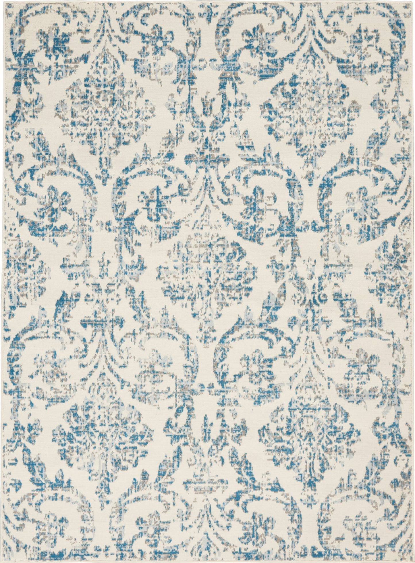 Nourison Home Jubilant JUB09 Ivory Blue Transitional Power-loomed Rug