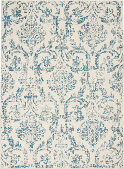 Nourison Home Jubilant JUB09 Ivory Blue Transitional Power-loomed Rug