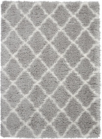 Nourison Home Luxe Shag LXS02 Grey Ivory Contemporary Power-loomed Rug