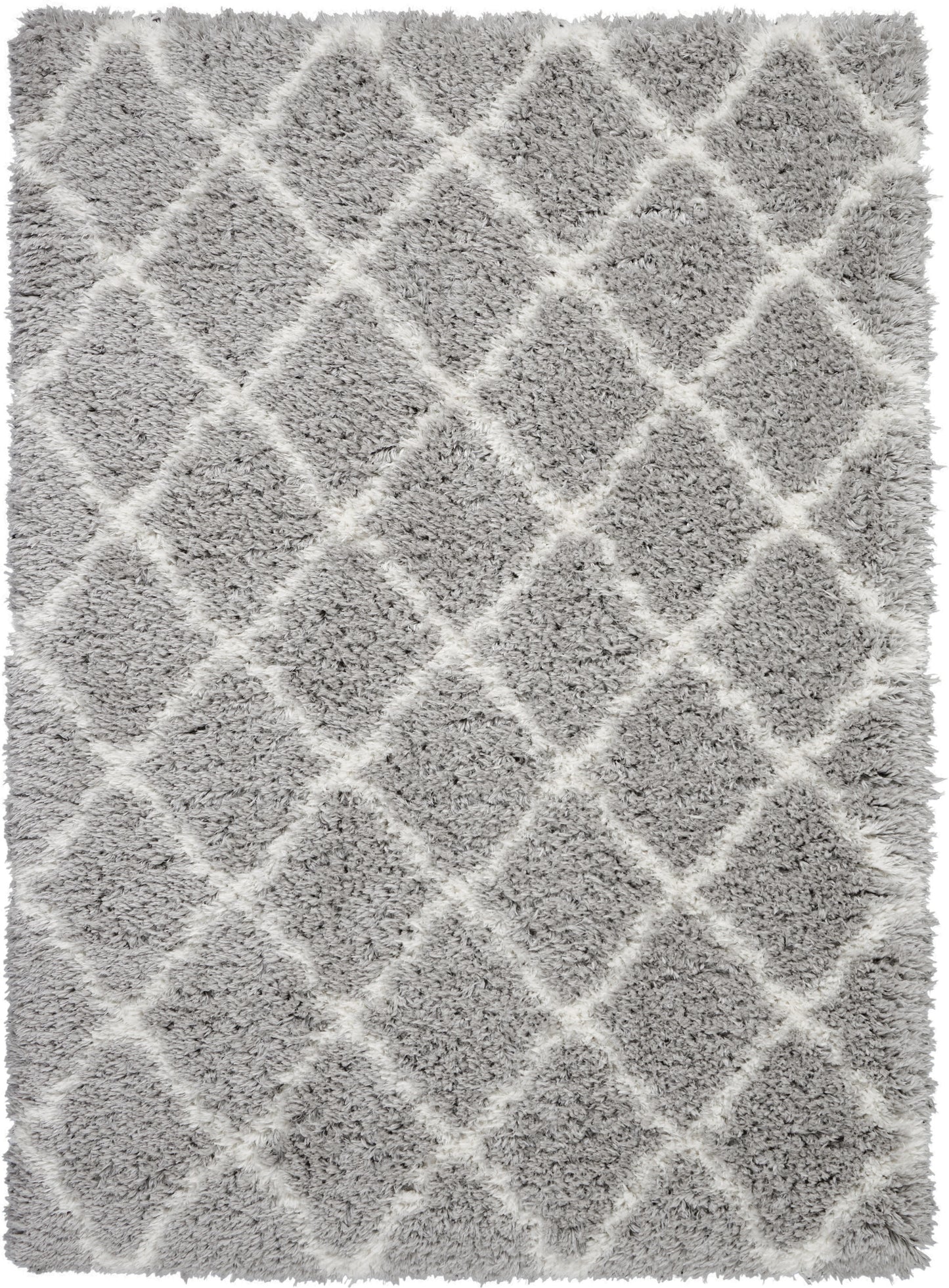 Nourison Home Luxe Shag LXS02 Grey Ivory Contemporary Power-loomed Rug