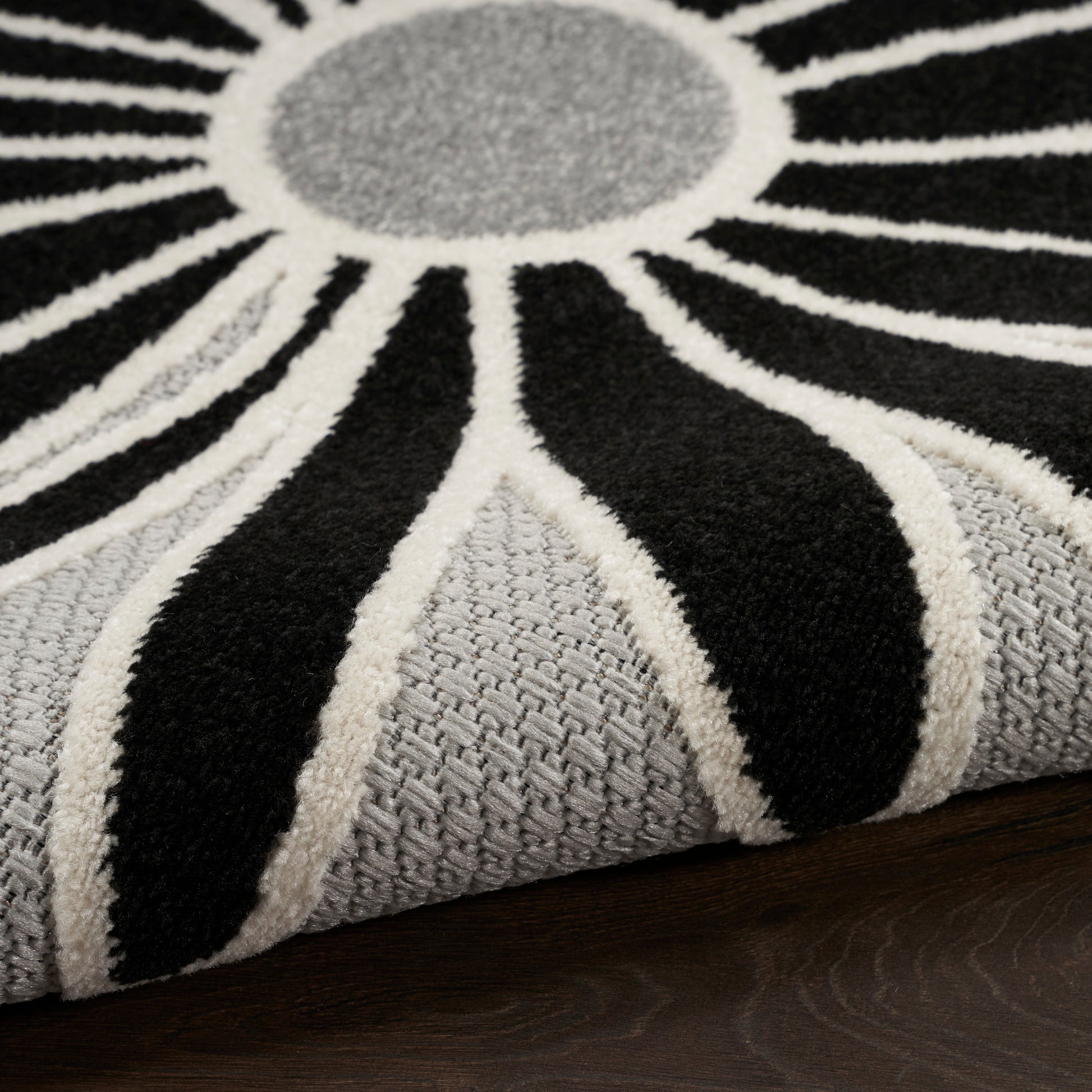 Nourison Home Aloha  Black White  Contemporary