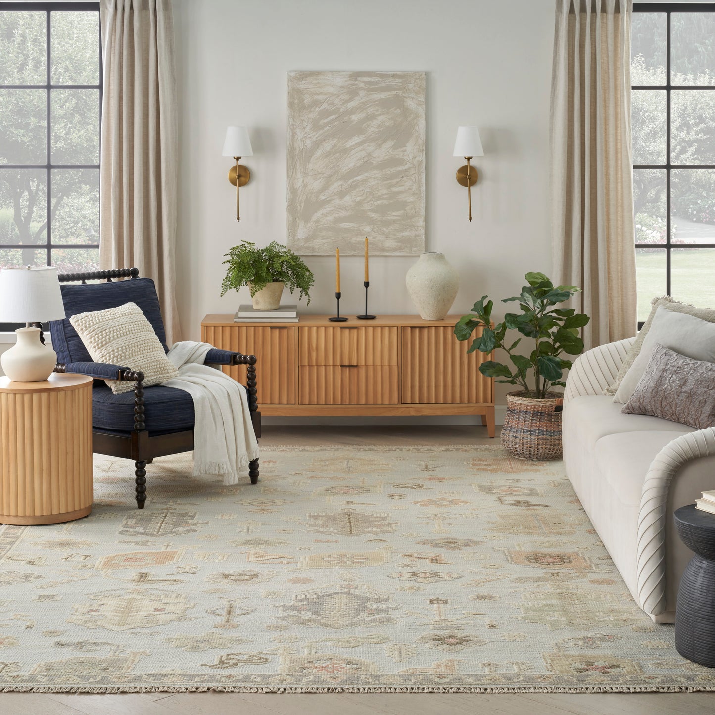 Nourison Home Whispers  Light Blue  Traditional