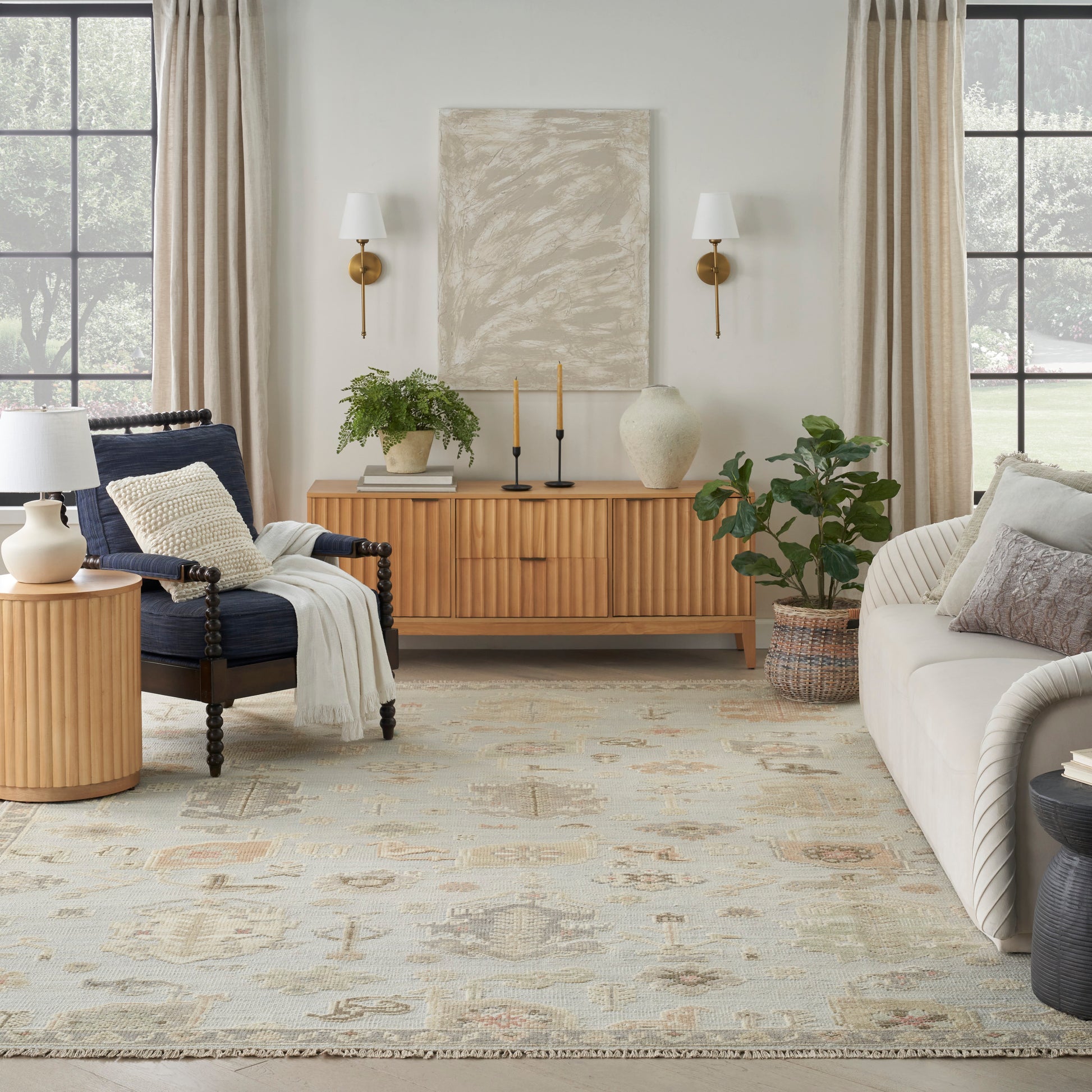 Nourison Home Whispers  Light Blue  Traditional