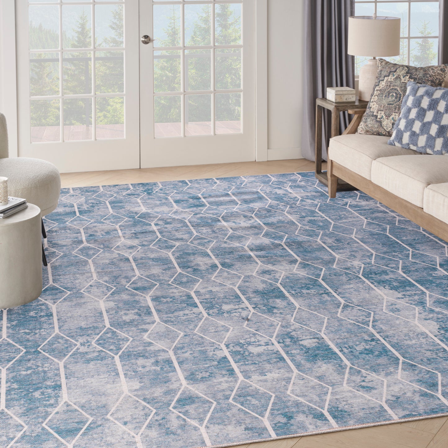Nourison Home New Concept Washables  Blue Grey  Contemporary