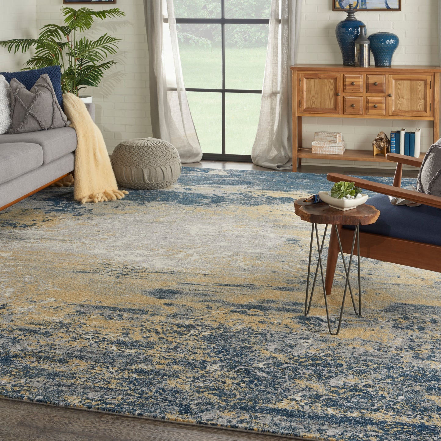 Nourison Home Twilight  Navy Gold  Contemporary