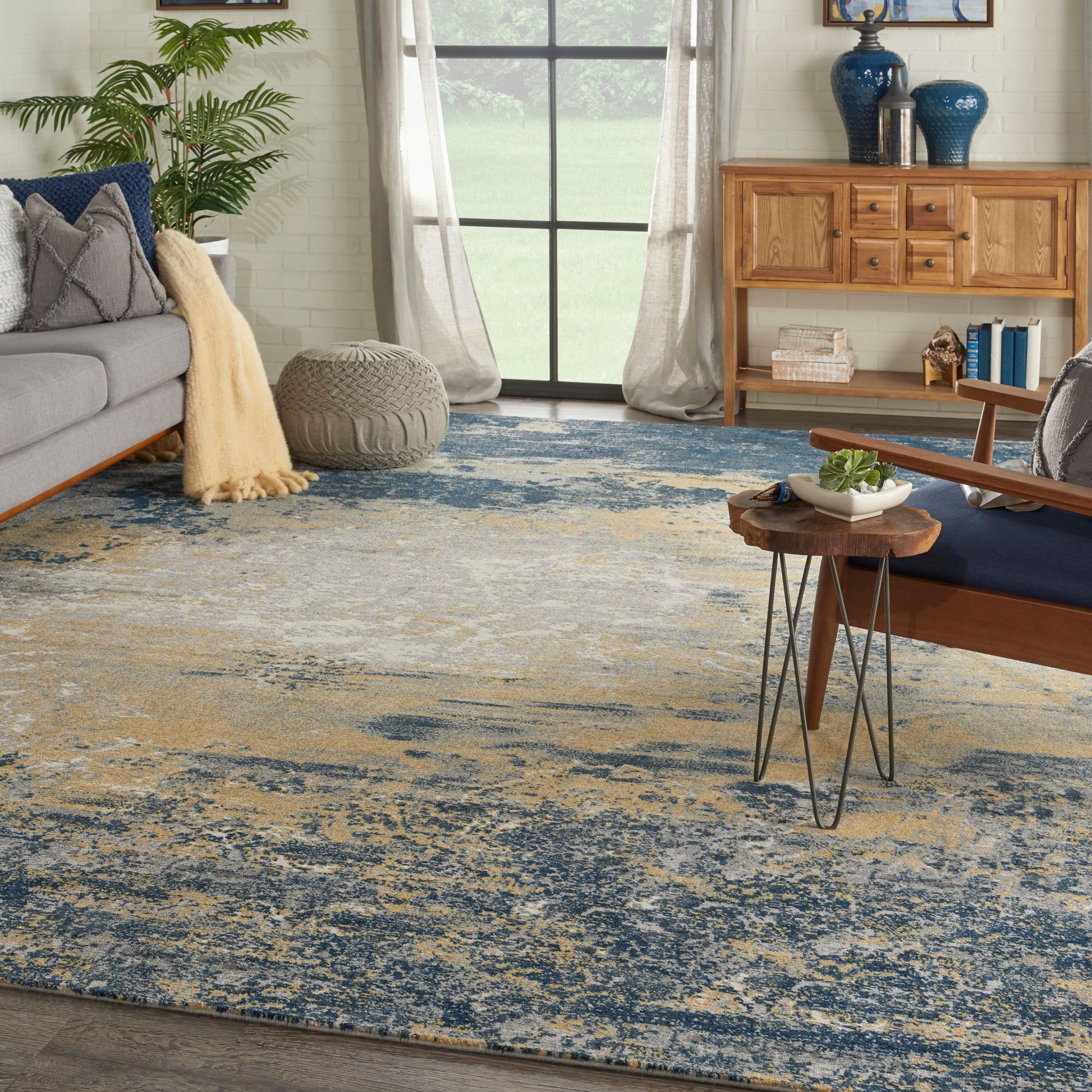Nourison Home Twilight  Navy Gold  Contemporary