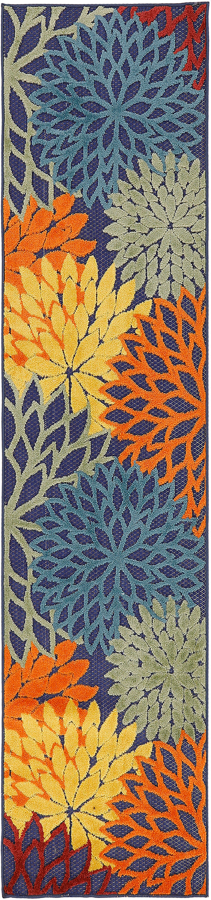Nourison Home Aloha ALH05 Navy Multicolor Contemporary Power-loomed Rugs