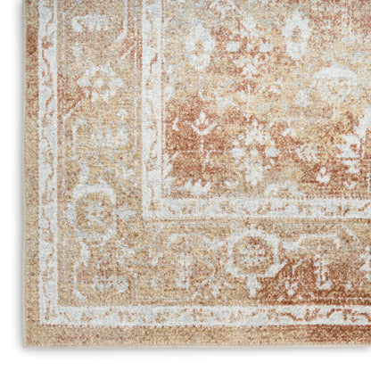 Nourison Home Astra Machine Washable  Rust Multicolor  Traditional