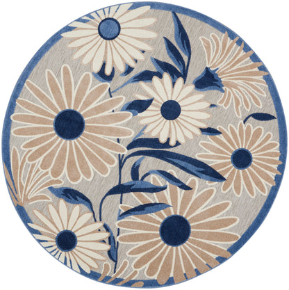 Nourison Home Aloha ALH33 Blue Grey Contemporary Power-loomed Rugs