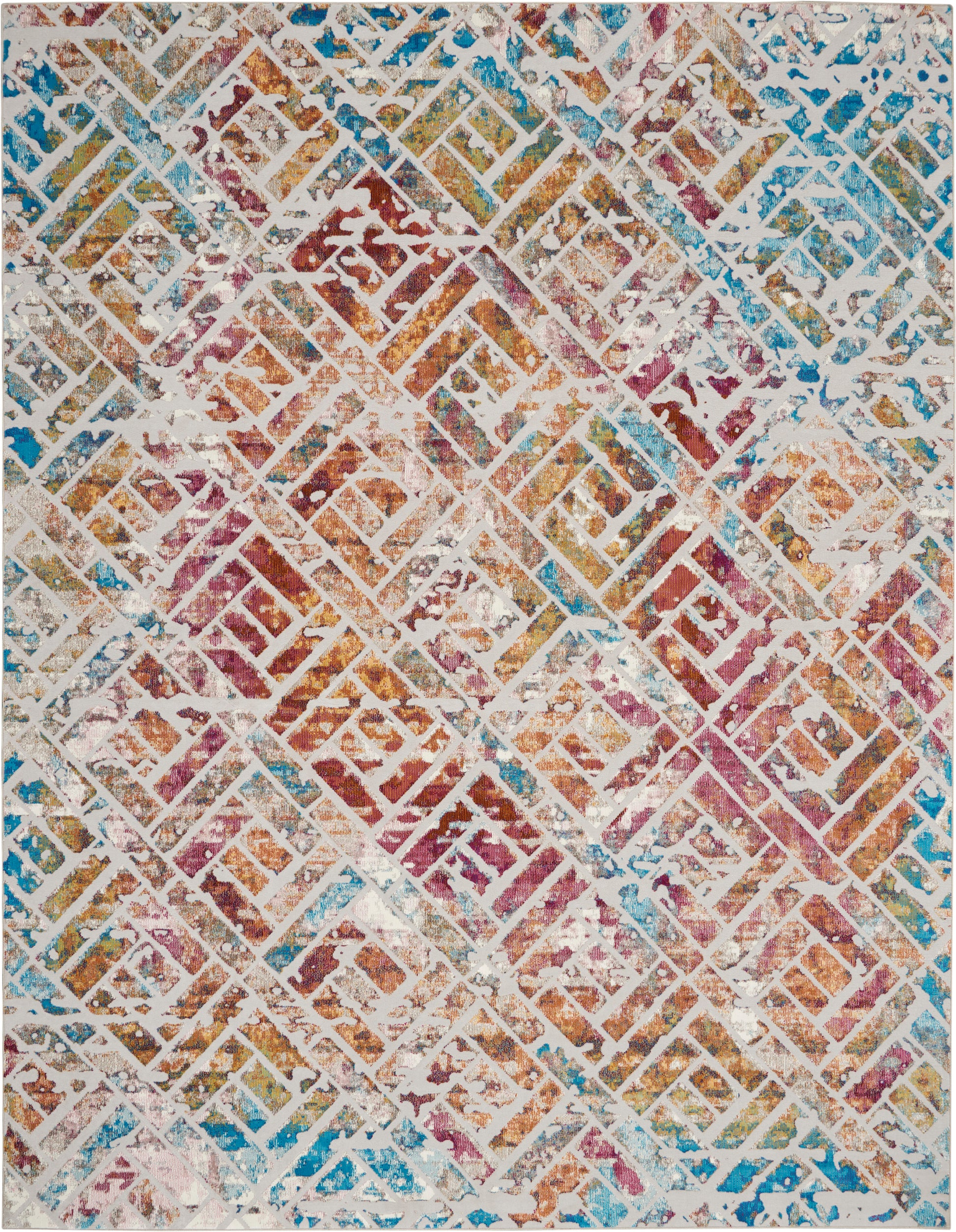 Nourison Home Radiant  Grey Multicolor  Transitional