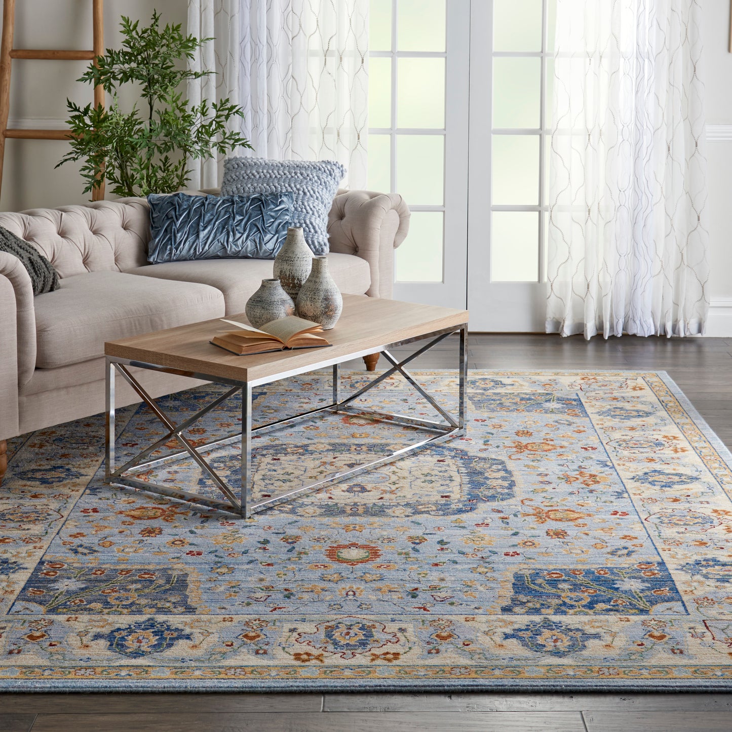 Nourison Home Majestic  Light Blue  Traditional