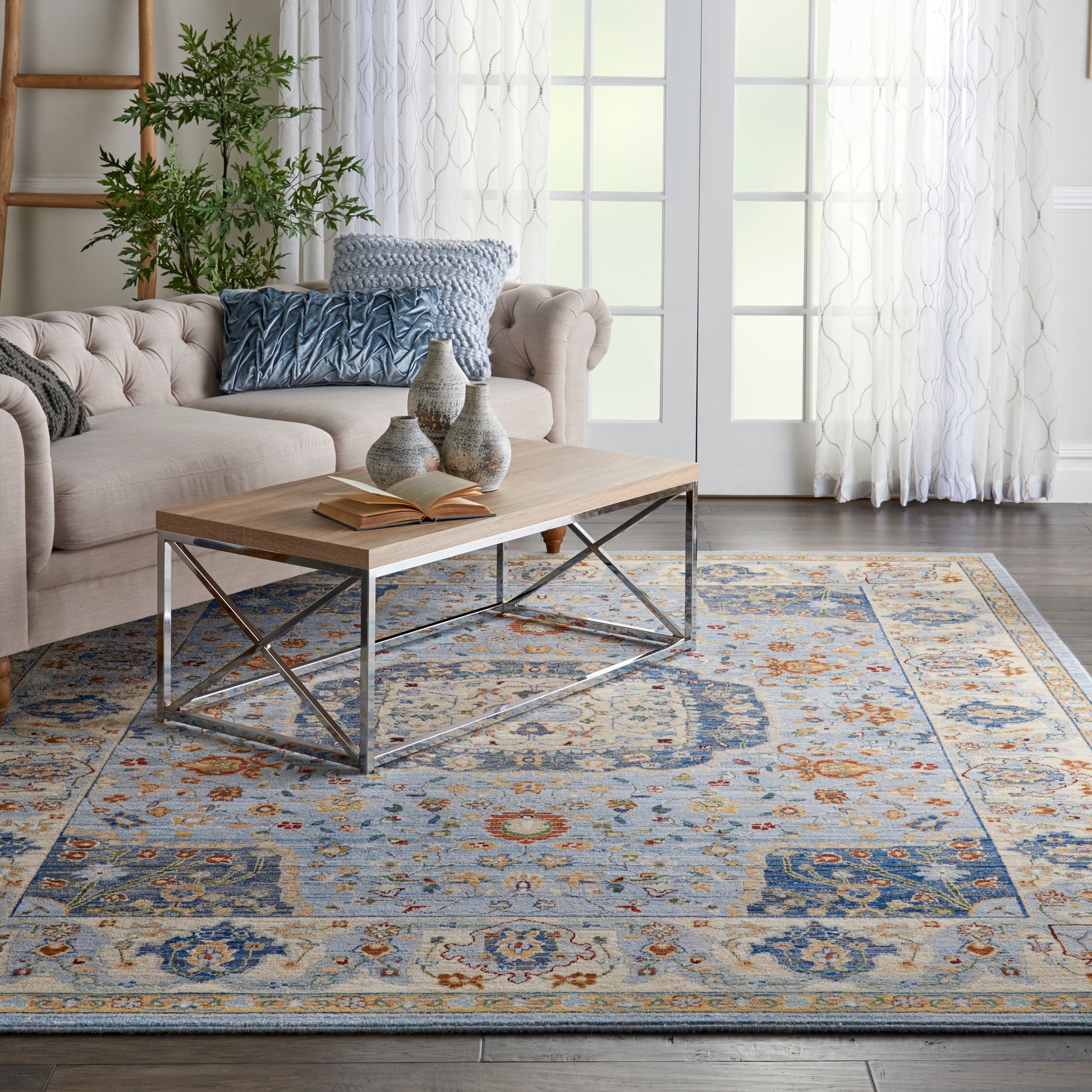 Nourison Home Majestic  Light Blue  Traditional