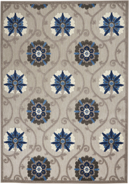 Nourison Home Aloha ALH19 Grey Blue Contemporary Power-loomed Rugs