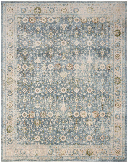 Nourison Home Astra Machine Washable ASW16 Teal Beige Traditional Power-loomed Rug