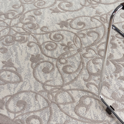 Nourison Home Damask  Ivory Grey  Traditional