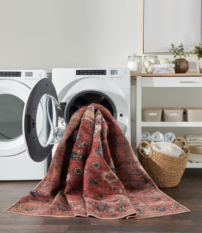 Nourison Home Grand Washables  Rust Multicolor  Traditional