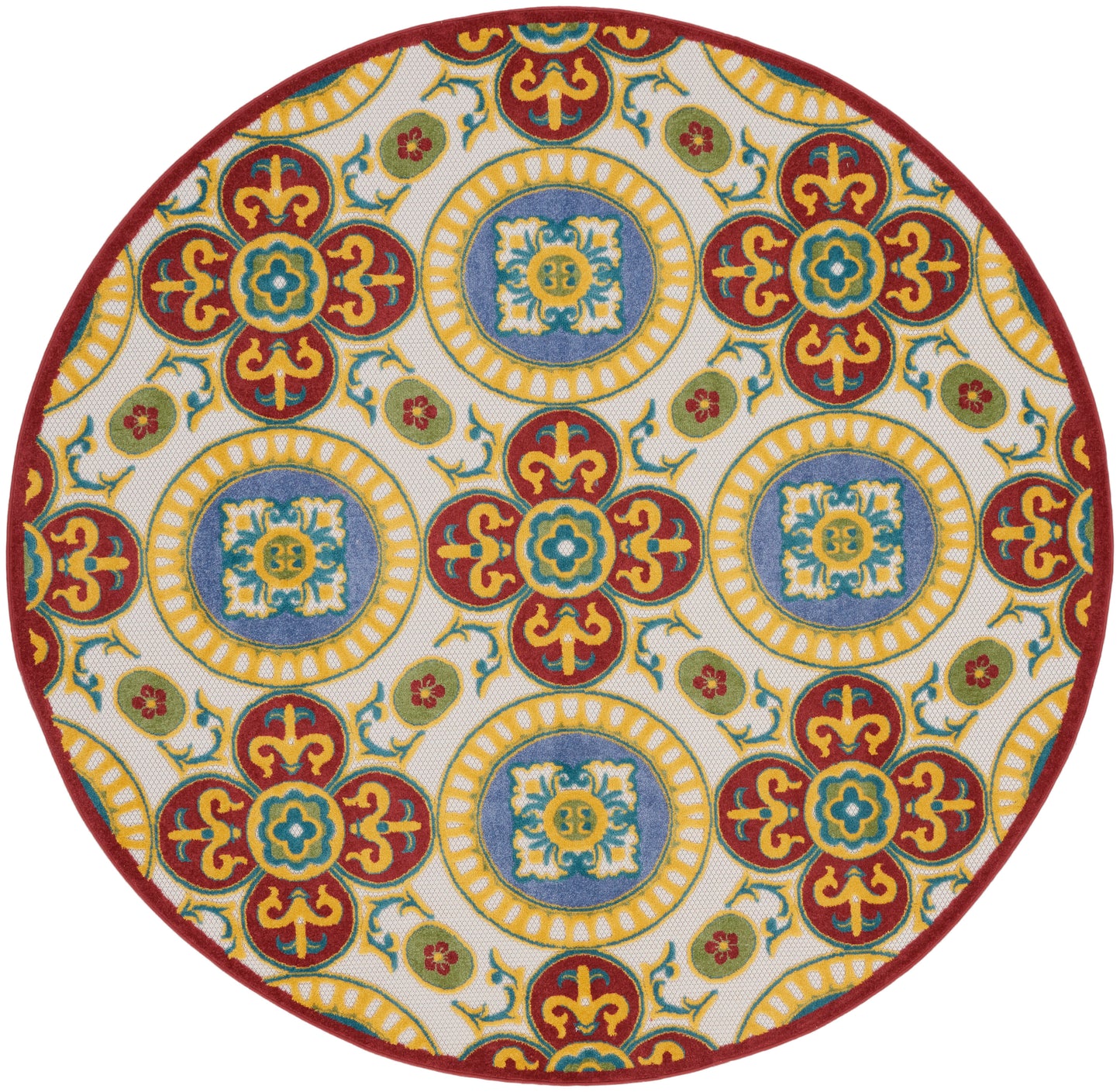 Nourison Home Aloha ALH30 Red Multicolor Contemporary Power-loomed Rugs