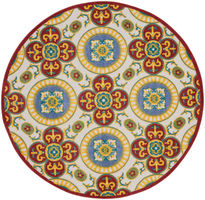 Nourison Home Aloha ALH30 Red Multicolor Contemporary Power-loomed Rugs