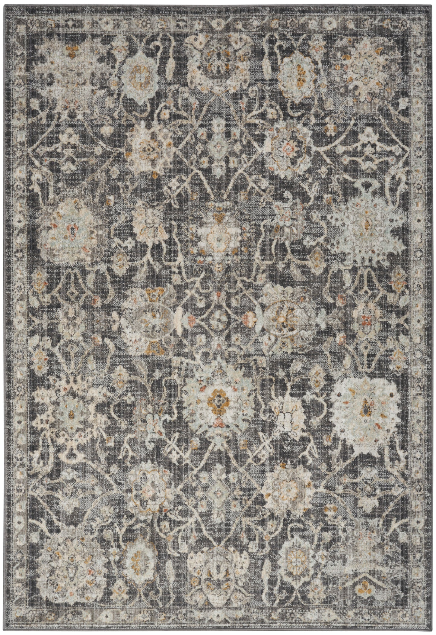 Nourison Home Oushak Home OUS01 Charcoal Traditional Loom-woven Rug