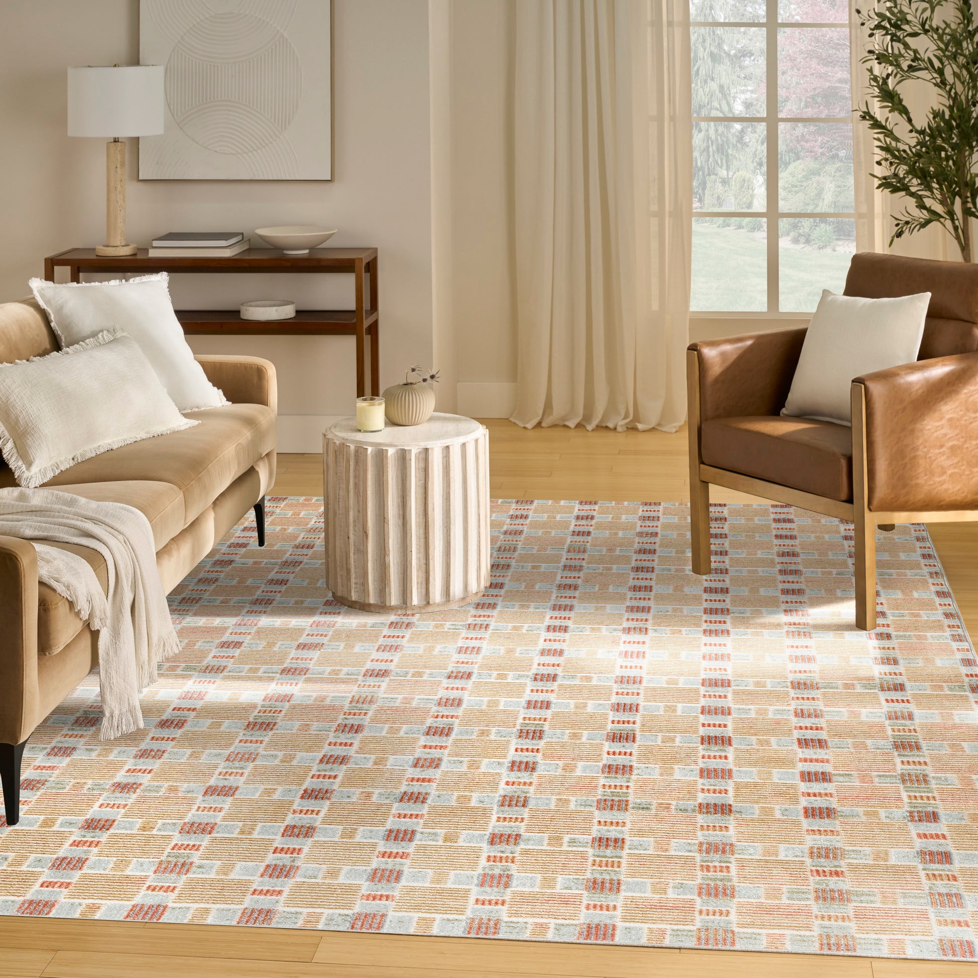 Nourison Home Nordic  Rust Multicolor  Contemporary