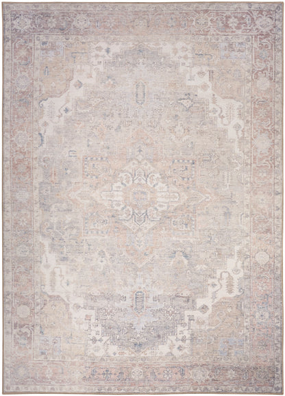 Nourison Home Vintage Washables VWS07 Light Blue Traditional Flat Weave Rug