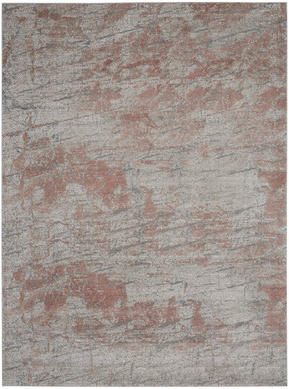 Nourison Home Rustic Textures  Light Grey Rust  Contemporary