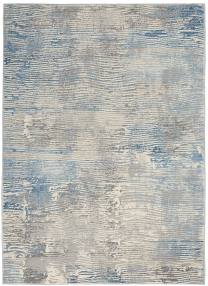 Nourison Home Solace SLA01 Ivory Grey Blue Contemporary Power-loomed Rug