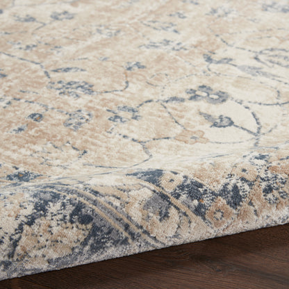 Nourison Home Malta  Ivory Blue  Traditional