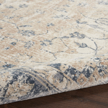 Nourison Home Malta  Ivory Blue  Traditional