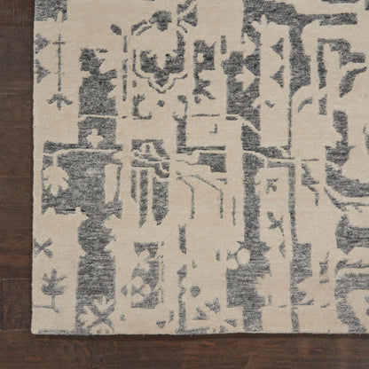Nourison Home Silk Shadows  Ivory Grey  Transitional