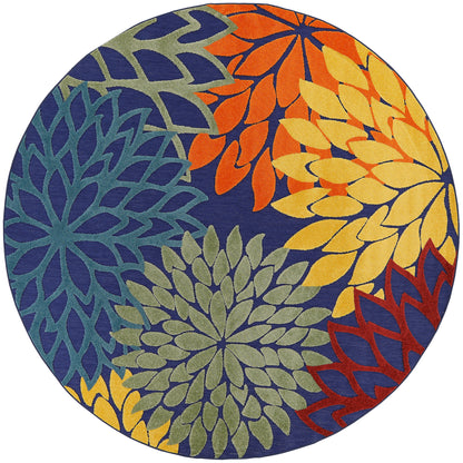 Nourison Home Aloha ALH05 Navy Multicolor Contemporary Power-loomed Rugs