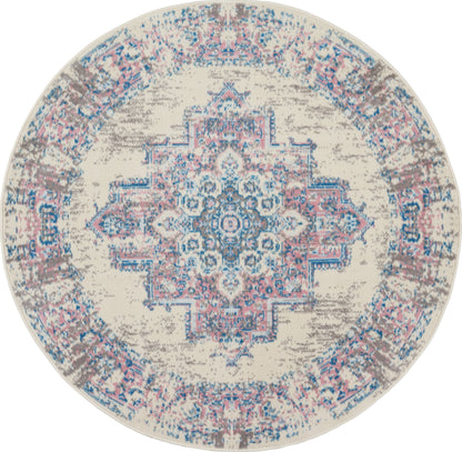 Nourison Home Grafix GRF14 Ivory Pink Transitional Power-loomed Rug