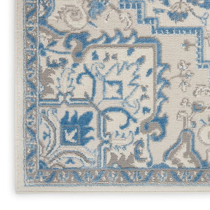 Nourison Home Elation  Ivory Blue  Traditional