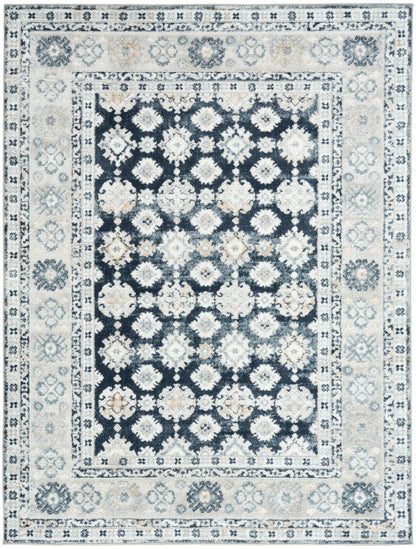 Nourison Home Dekor DEK02 Grey Navy Traditional Machine Woven Rug