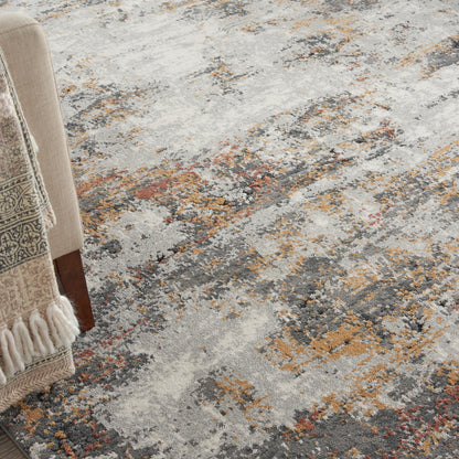 Nourison Home Tangra  Grey Multicolor  Contemporary