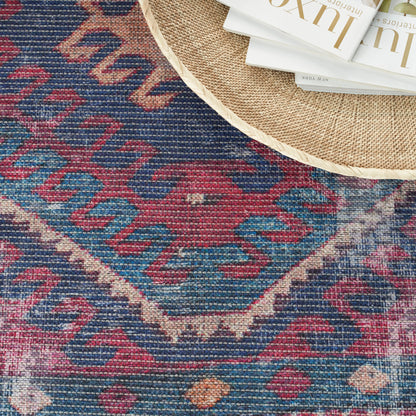 Nourison Home New Concept Washables  Red Navy  Traditional