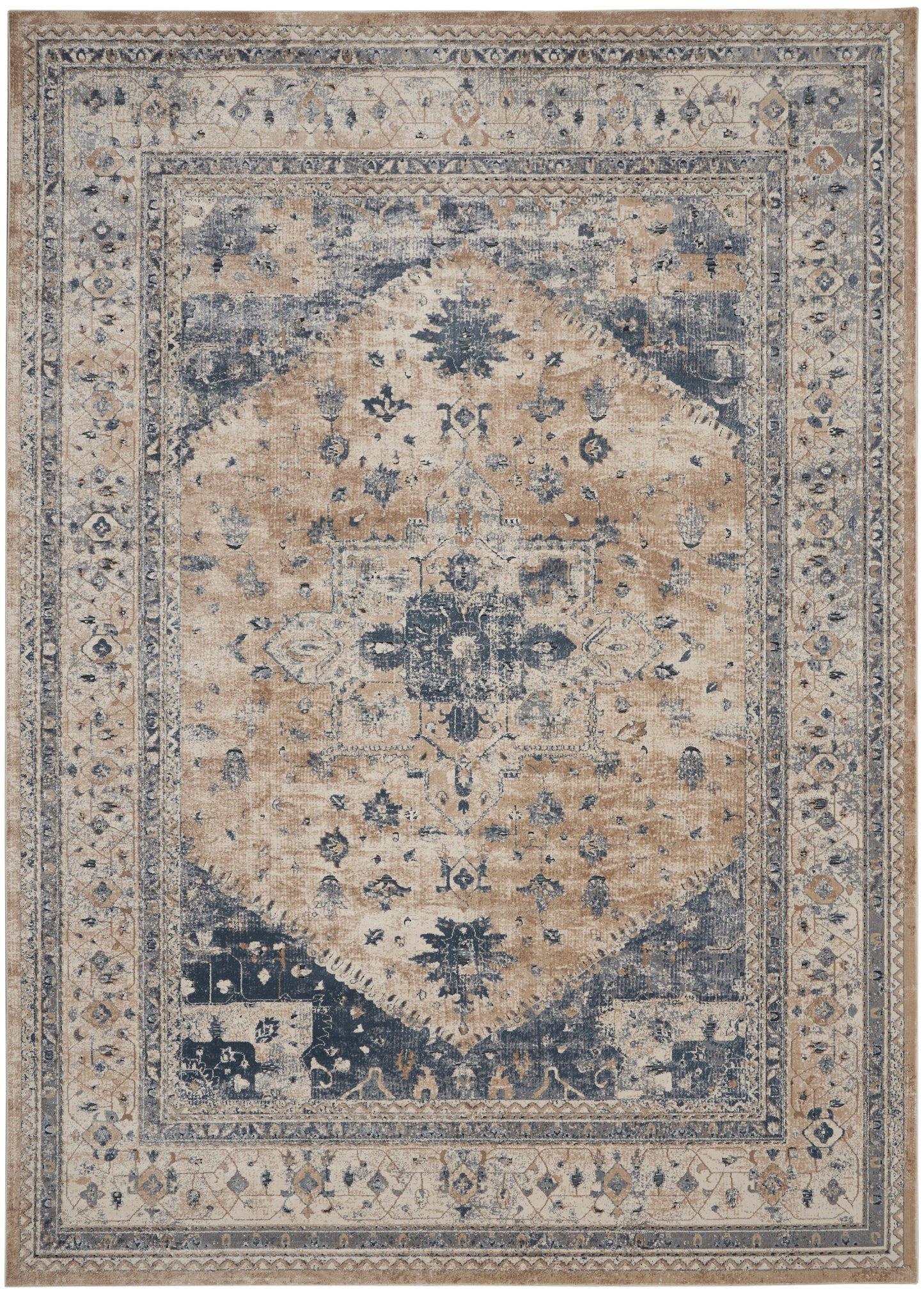 Nourison Home Malta  Beige Blue  Traditional