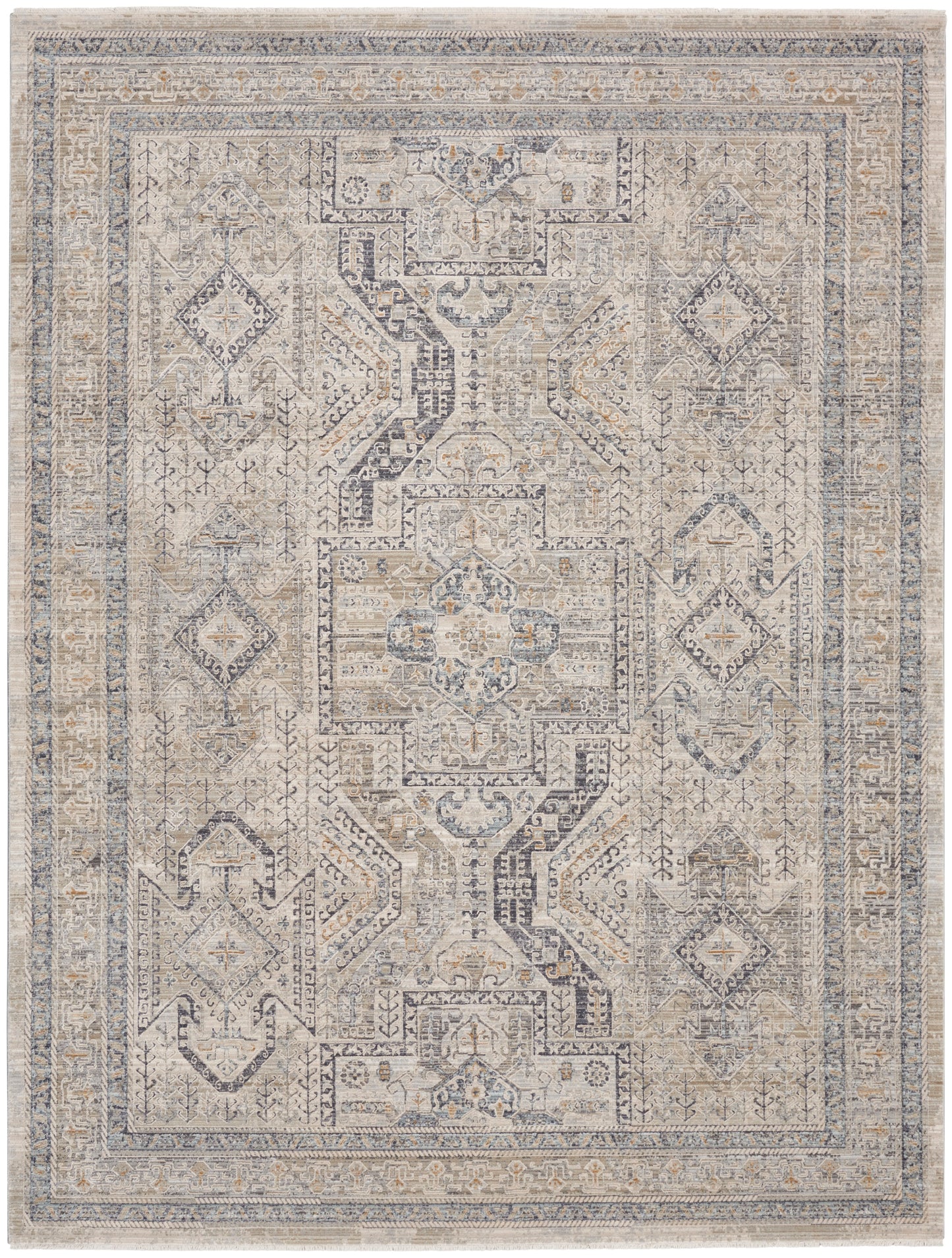 Nourison Home Lynx LNX01 Ivory Grey Blue Transitional Power-loomed Rug