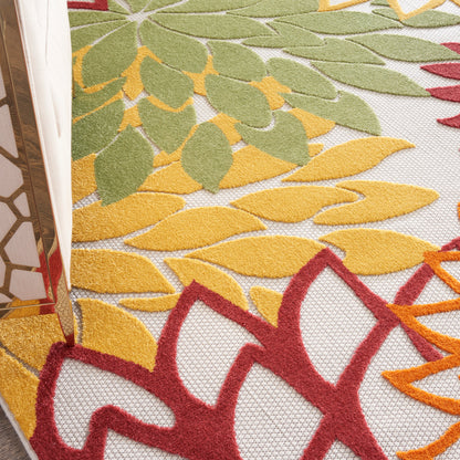 Nourison Home Aloha  Red Multicolor  Contemporary