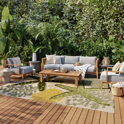 Nourison Home Aloha  Green Yellow  Contemporary