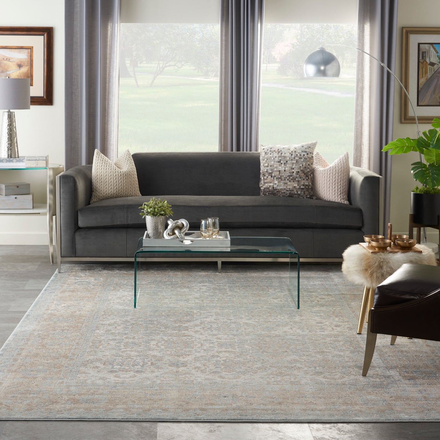 Nourison Home Malta  Slate  Traditional